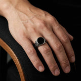 Obsidian Medallion Ring
