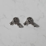 ビンテージノットピアス-銀