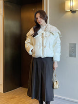 [100% Duck Down] Mezz Wool Sailor Collar Short Padding