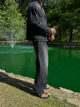 ASCLO Coolever Two Tuck Wide Denim Pants (3color)