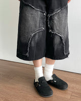 Rough Double Knee Half Denim Pants