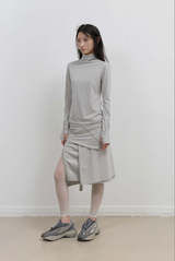 モックネックTシャツ/ミントグレー
