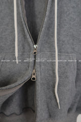 pleasantly thick fleece hooded zip-up jacket