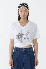 ギャラクシーVネックTシャツ_ホワイト