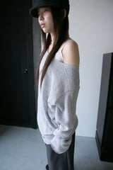soft slub loose knit top(2colors)