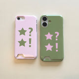 Dot Star Light Pink Card Wallet Glossy Hard Case