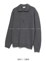 Nade Washable Overfit High Neck Turtle Semi-Zip-Up Knit