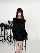1544. Fur layered cancan string mini sk (2color)
