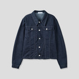 Non-Fade Wrap Slash Denim Jacket