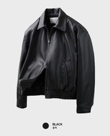 Wayne Vintage Crack Leather Zip-Up Jacket
