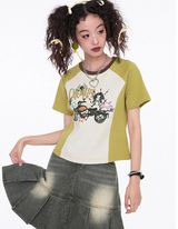 Chemical Girls Printed short-sleeved raglan round-neck T-shirt