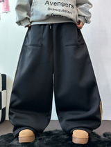 FLEECE❤TRACK BIG POCKET LONG WIDE BALLOON PANTS 🖤🩶💛4COLOR