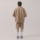 バイオジャカードポケットシャツ_ベージュ