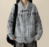 Rina Twisted Patterned Collar Burton Cardigan