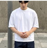 オーバーフィットクールドライバックスリットスリーブTシャツ ホワイト