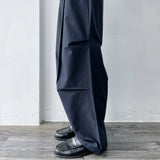 Structured Pleated Wide Pants