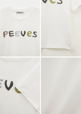 スキャニードニードルワーククロッピードTシャツ (White)