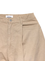 6CRAYON Khaki Classic Herringbone Washed Wide-Leg Trousers
