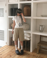 Canine Slim Fit Number Printed Short-Sleeved T-Shirt