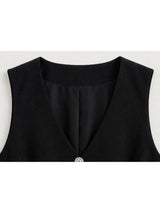 [PRE-FALL] Dana Vintage Button Tailored Vest Navy