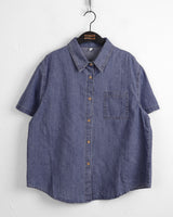 パズルパークデニム半袖南シャツ/Puzzle Boxy Denim Short Sleeve Southern Shirt