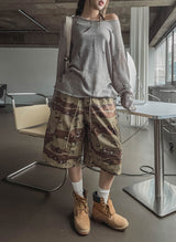 Lip cargo stopper Bermuda pants