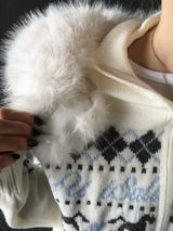 Merrygo Nordic Knit Fur Hoodie (2c)