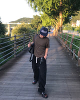 Solid Banding Wide Pants