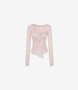 Jelly Button Asymmetric Ruched Top