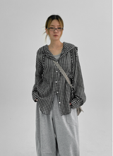 [MADE] Shrut Check Summer Loose Fit Hooded Shirt