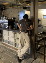 Look No-Mace Two-Button Field Cargo Wide Pants