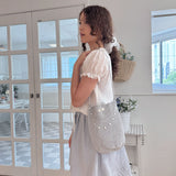 Silver knit bag