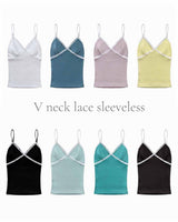 V neck lace sleeveless