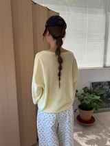 v neck loose knit top