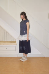 FIFI DOT COTTON BLOUSE (NAVY)