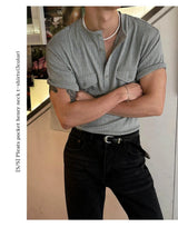 [S/S] Pleats pocket henry neck t-shirts(3color)