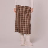 チェックHラインスカート (Brown)