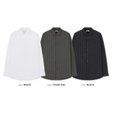 Textured Stripe Drop-Shoulder Shirt
