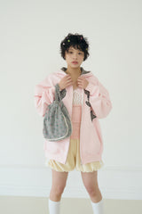 キーリングチェックパッチフーディー (PINK)