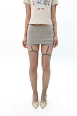 [Gerbera] Eyelet mini pantskirt (Beige)