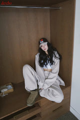 Napping Thick Soft Hooded Zip-Up Set