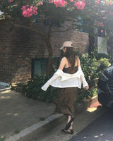 evelyn ruffle long dress