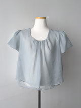 Organza Plain Layered Short Sleeve Blouse