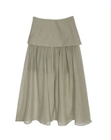 seer roll & layerd long chiffon sk