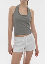 [B-BASIC] Summer Stripe Halter Sleeveless