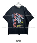Light Robot Printing Short Sleeve T-shirt