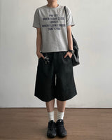 プリットクロッププリント半袖Tシャツ 3C