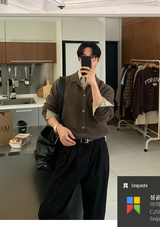  Square Pocket Overfit Corduroy Shirt