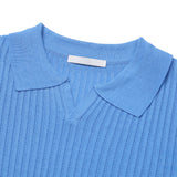 LMN Romal エアクールバリオープンカラーVネック半袖ニット (10 colors)