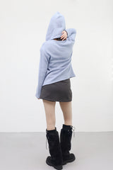 Leani Side Slit Wool Skirt (Belt Set)